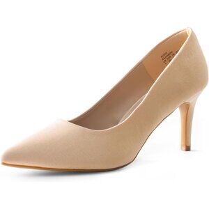 Dream Pair Women's Nude Faux Leather Kucci Pointed Toe High Heel Pumps Shoes